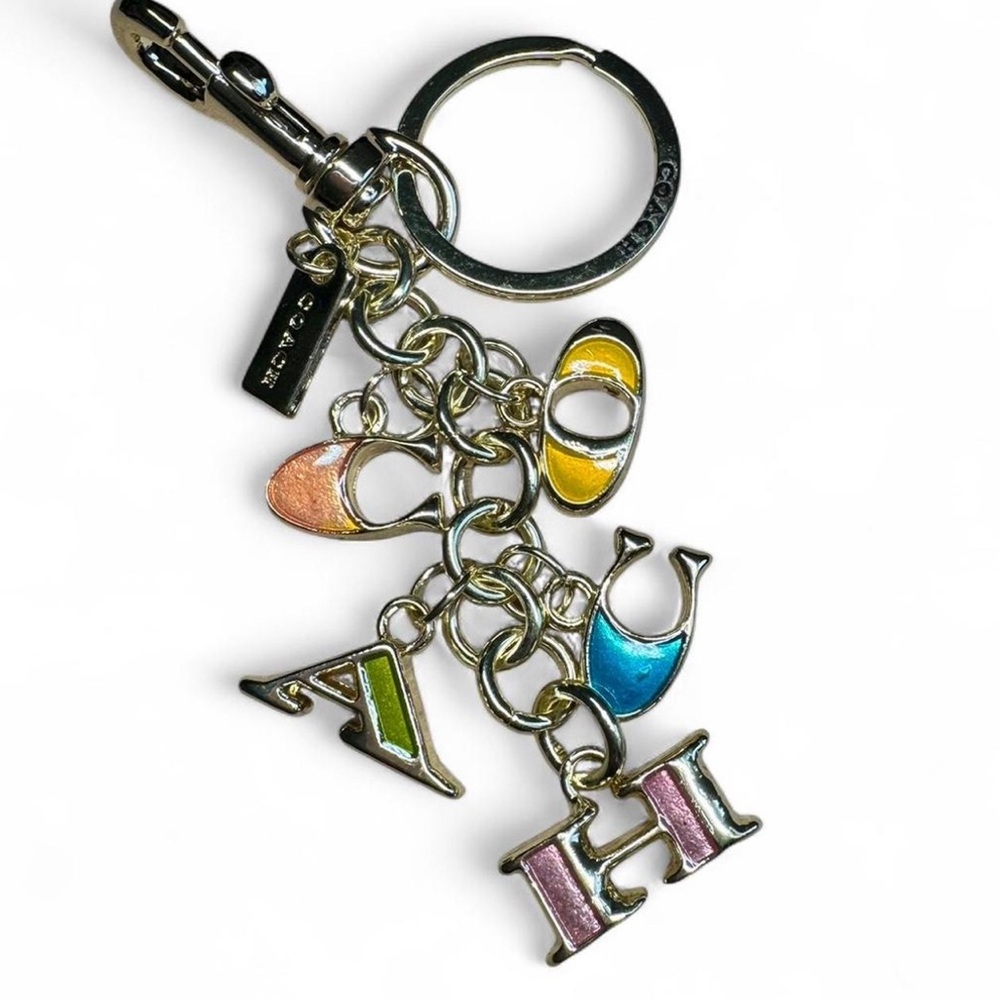 Coach Style Letter Initials Colorful Charms  Keychain Bag Purse Charm